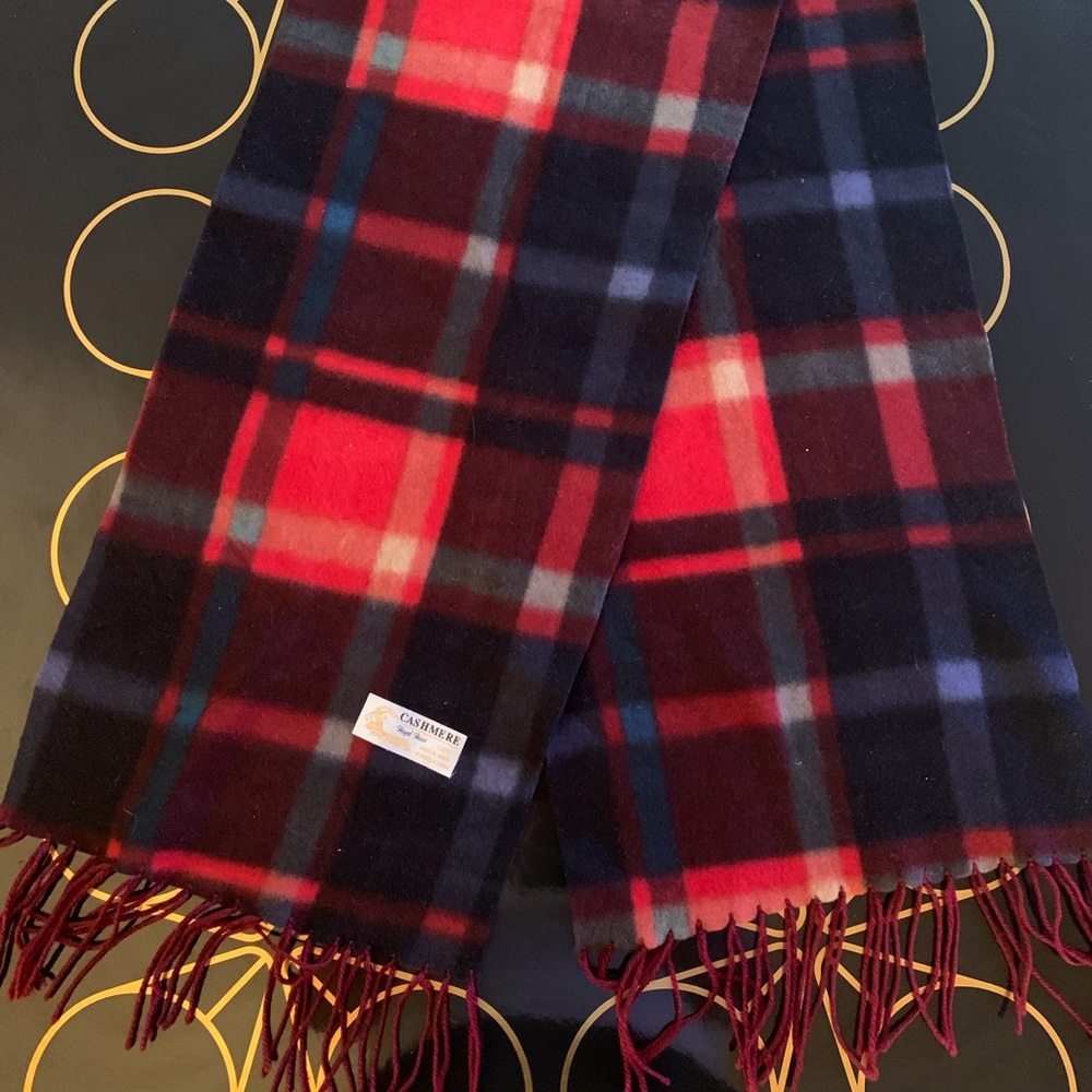 Royal Rossi 100% Mongolian Cashmere plaid scarf